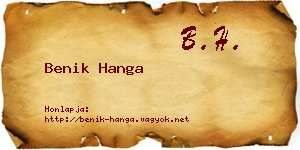Benik Hanga névjegykártya